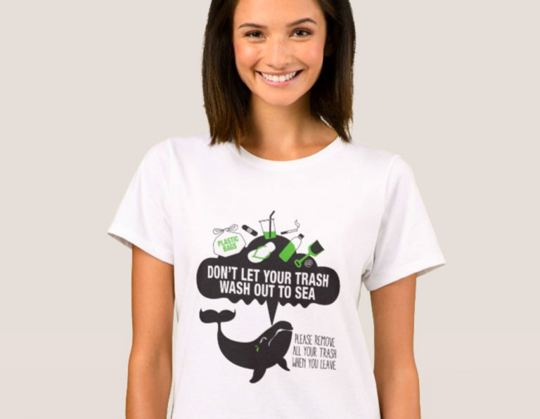 Don't let your trash wash out to sea Whale tee